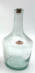 Recycled Glass Bottle with Cork Aqua Decorative Carafe Vase 100% Recycled