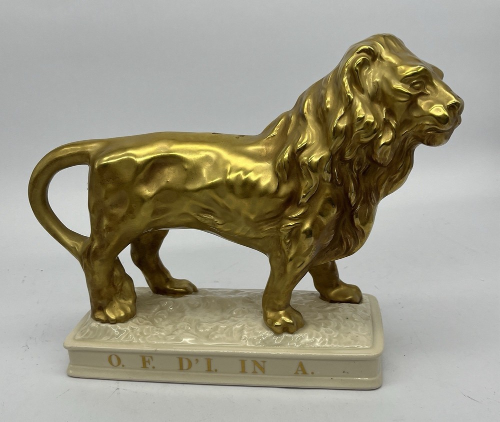 Barsottini Porcelain Wine Bottle Lion w/Cork Excellent Condition