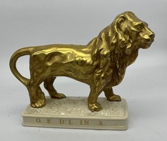 Barsottini Porcelain Wine Bottle Lion w/Cork Excellent Condition