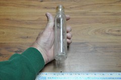 Vintage 1/2 pint Clear Glass Wine ? Bottle, Screw top, No Label. see Picture