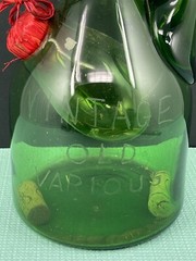 Triumph Racing Team Inscribed Green Blown Glass Ice Chilled Vintage Wine Bottle