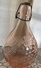 CASADIS MILANO VINTAGE 10&Prime;×7&Prime; JUS DE FRUIT PINK GLASS WINE DECANTER JUG 2 Liters