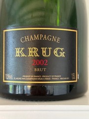 Rare empty wine bottle, Krug, Champagne, 2002, Brut, Magnum