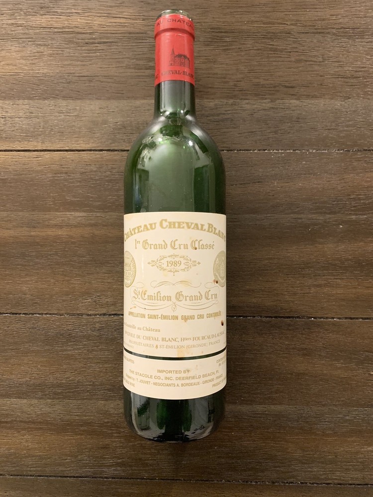 1989 Chateau Cheval Blanc, SAINT-EMILION GRAND CRU, FRANCE Red Wine Empty Bottle