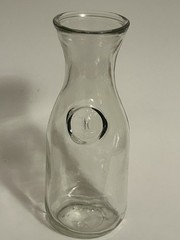 Vintage Paul Masson Clear Glass Wine Carafe 7” Since 1852 Decanter Pitcher