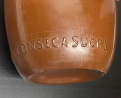 Vintage JM Da Fonseca Lisboa Empty Wine Bottle Portugal Rust Brown ~7”