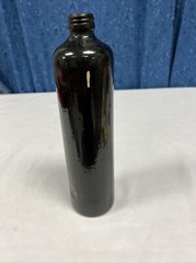 Vintage Beameister Roselbluemchen Black Stoneware Wine Bottle Empty Germany 1966