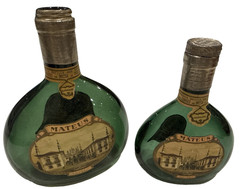 Set of 2 Vintage Green Mateus Rose Portugal Sogrape Still Empty Wine Bottles