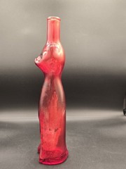 Red Mosel Riesling Qualitatswein Red Cat Empty Wine Bottle Cat Lovers AS-IS