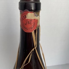 Lot of 2 Vintage Straw Wrapped Glass Wine Chianti Bottles ‘61 & ‘69 Bar Decor