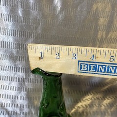 Beautiful Vintage Emerald￼ green hand blown dimple glass decanter Art Glass￼
