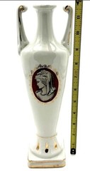 VTG MCM F. lli Marchi Brescia Wine Bottle Vase Hand Painted In Italy 12&Prime; T