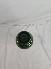 Vintage Emerald Green Glass Empty Wine Bottle 12” Tall Great Condition Hourglass