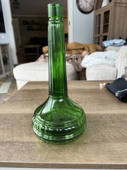 Vintage Italy Wine Jeanie Style Empoli Green Glass Bottle 11&Prime; Vase Beautiful