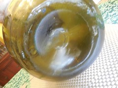 Vintage 21&Prime; Hand Blown Wine Bottle DemiJohn Antique Green Glass Rare