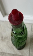 Vintage Green Antinori Fish Shaped Empty Wine Bottle 13” Tall Made In Italy