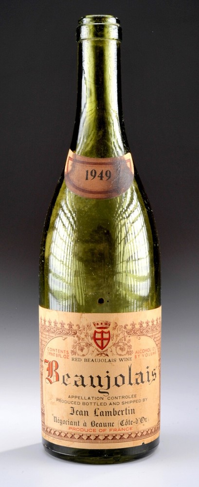 Empty Bottle Jean Lambertin 1949 Red « Beaujolais » Wine Bottle (#1)