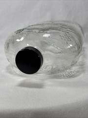 VTG Half Gallon Garretts American Wine CLR Glass Bottle Embossed Grapes 10&Prime; Tall