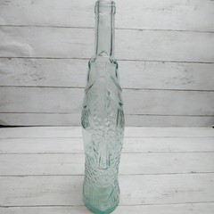 Vintage 13 1/4” Fish Shaped Clear Glass Wine Empty Bottle