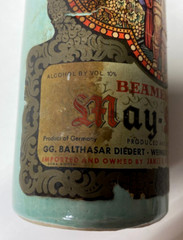 Vintage Beameister Jade Green Stoneware Bottle May-Wine Jim Beam Germany