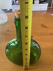 Vintage Empty Bocksbeutel Green Wine Bottle 750ml Display Bud Vase 8.5&Prime;!