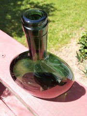 Vintage Mateus Rose Style Vintage Teal green empty Wine Bottle UNLABELED