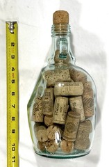 Vintage 1.5 Liter Glass Wine Jug Filled With Corks