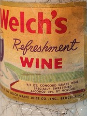 Vtg Hazel Atlas Black Splatter Wine Bottle Milk Glass Welch&rsquo;s MCM Bar 1950s