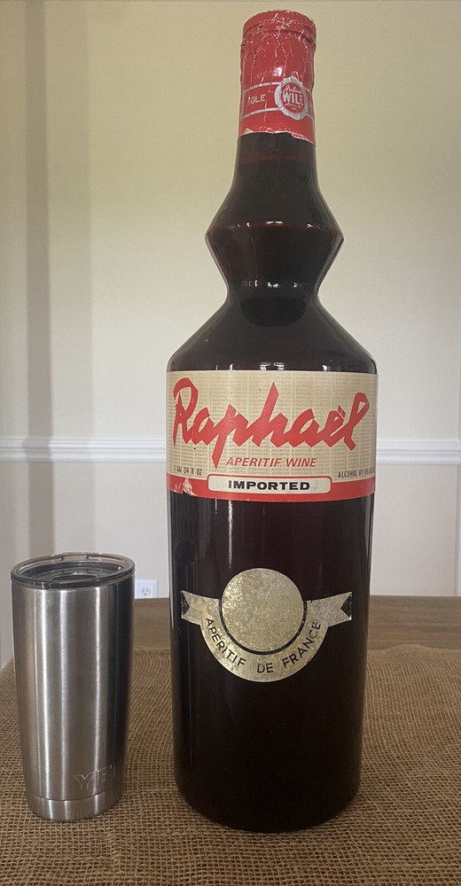HUGE 22&Prime; VINTAGE 1960&rsquo;S ST RAPHAEL APERITIF FRENCH WINE BOTTLE PROMO DISPLAY