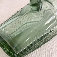 Vintage Wine Bottle Decanter Basket Pattern Greenish Hue Hand Blown