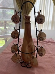 Vintage Made In France Wine Bottle With 8 Cups. # 32