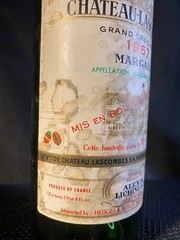 1967 Chateau Lascombes French Bordeaux empty Wine Bottle & Label 