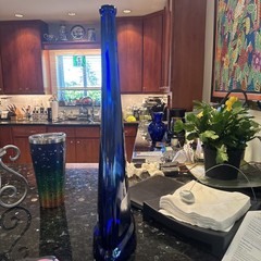 Empty Colbalt blue Incanto Wine bottle