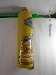 Vintage 1979 MELKMEISTER STONEWARE Wine BOTTLE Colorful Paper Labels