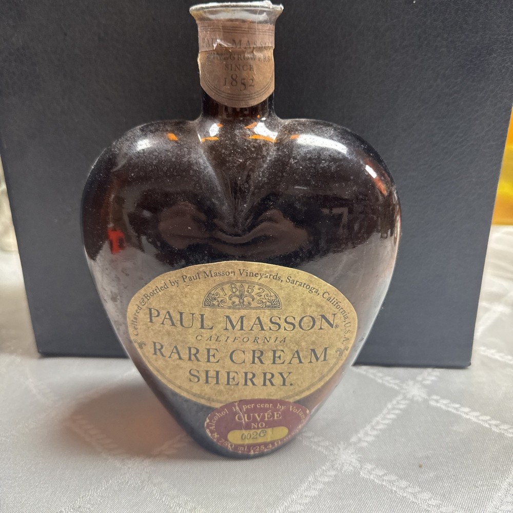 Paul Masson Rare Souzao California Port Vintage Wine Bottle-Heart Shaped (empty)
