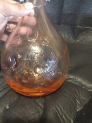 pink Milano Vaseline glass decanter Jus De Fruits