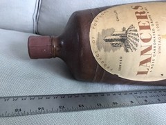 1955 VINTAGE LANCERS ROSE CLAY-CROCK 15” JEROBOAM BOTTLE WITH ORIGINAL FOIL CAP