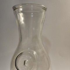 Vintage Paul Masson 9 3/4 Clear Glass Wine Carafe Since 1852 Decanter Pitcher