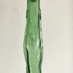 Vtg 32” Italian Chianti Wine Bottle Celine Glass Decanter Snail Shaped MCM EVC