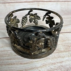 Vintage Silver Plated Wine Champagne Bottle Holder Grapevine Grapes Leaves India