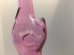 Pink Glass Cat Shaped Wine Bottle Empty 2006