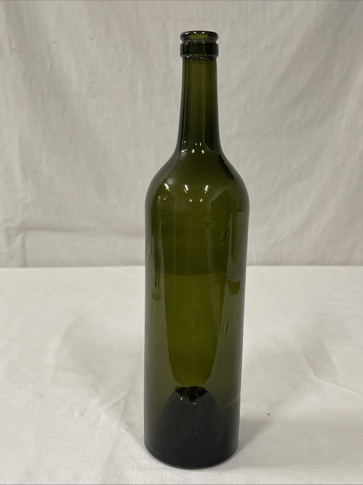 Antique 12.25” Green Unmarked Glass Wine Bottle – CHIPPED