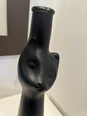 Mid Century Modern Retro Style Rheinhessen-Riesling Black Cat Wine Bottle 13&Prime;