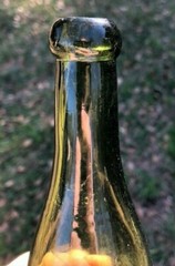 Antique Emerald Green Glass Turn-Molded Bottle Appx 8.25&Prime; Tall