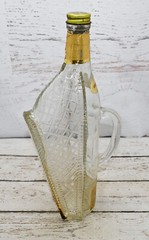 Vintage LONDON WINERY Canada Clear Decorative Bottle w/Handle & Serve Basket