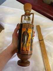 GREEK RED WINE BOTTLE VINTAGE ANTIQUE DESIGN OUZOUNIS AMPHORA GREECE