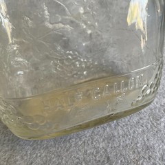Vintage 1/2 Gallon Embossed Glass Wine Bottle – Good Condition