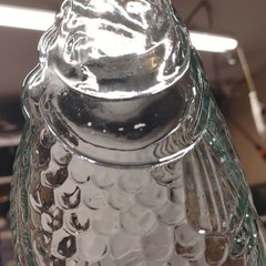 Vintage Glass Fish Shaped Bottle Light Blue 13.5&Prime; Tall