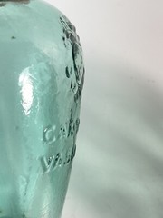 Vtg Cantine Vaselli Orvieto Clear Blue Green Wine Bottle 6&Prime; tall Orvieto