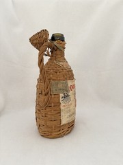 Quinta Lisbon Wine Portugal Vintage 1947 Wicker Wrapped Empty Glass Bottle
